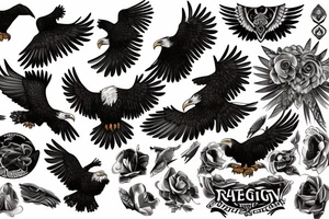 Eagle, raven tattoo idea
