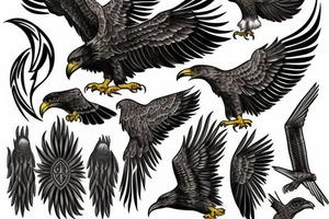 Eagle, raven tattoo idea