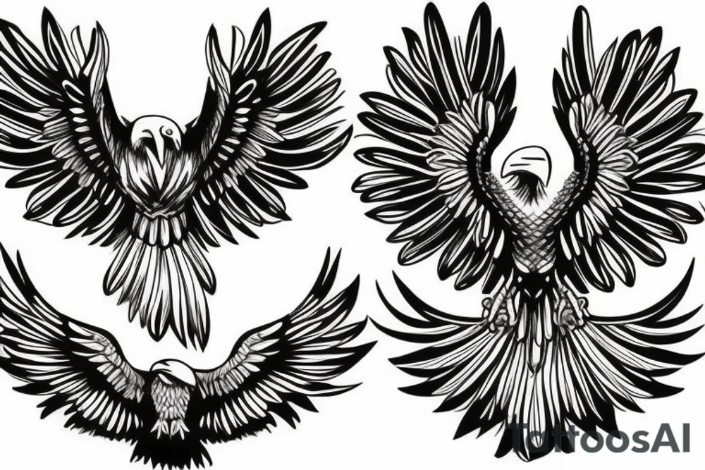 Eagle, raven tattoo idea