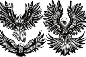 Eagle, raven tattoo idea