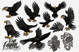 Eagle, raven tattoo idea
