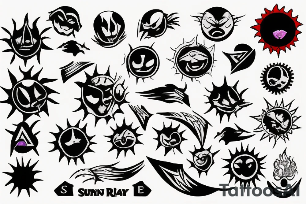 Sun, rays tattoo idea