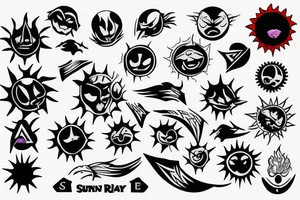 Sun, rays tattoo idea