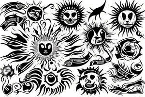 Sun, rays tattoo idea