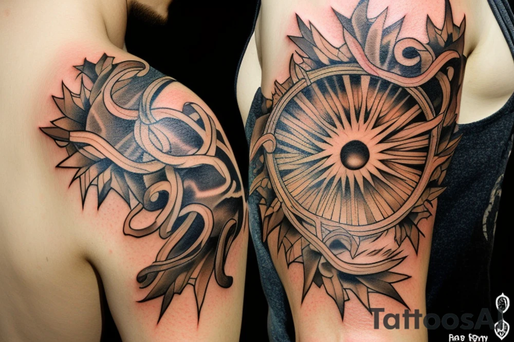 Sun, rays tattoo idea