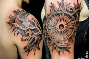 Sun, rays tattoo idea