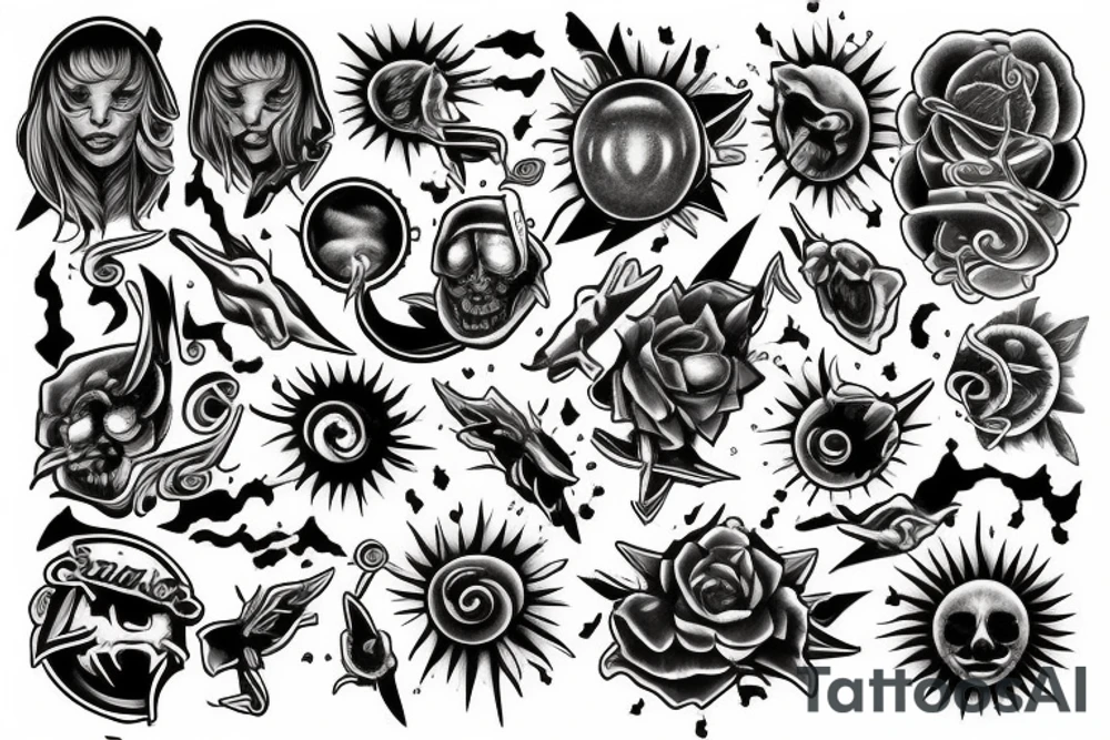 Sun, rays tattoo idea