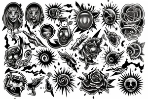 Sun, rays tattoo idea