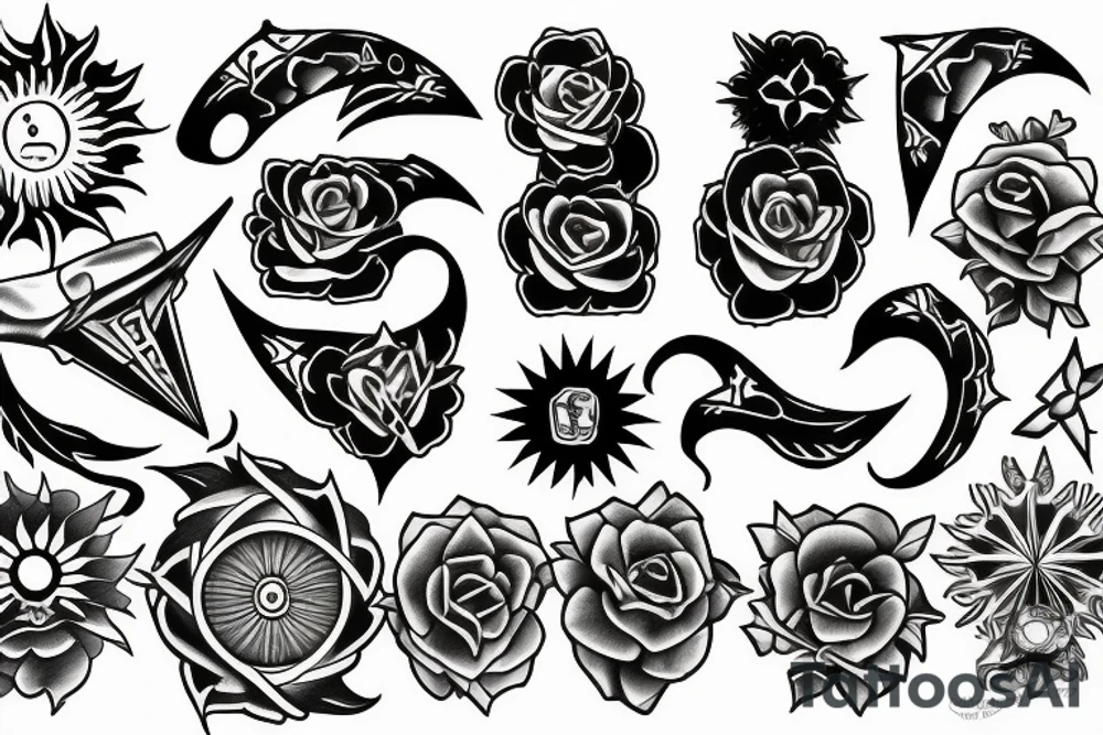 Sun, rays tattoo idea