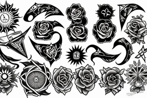Sun, rays tattoo idea