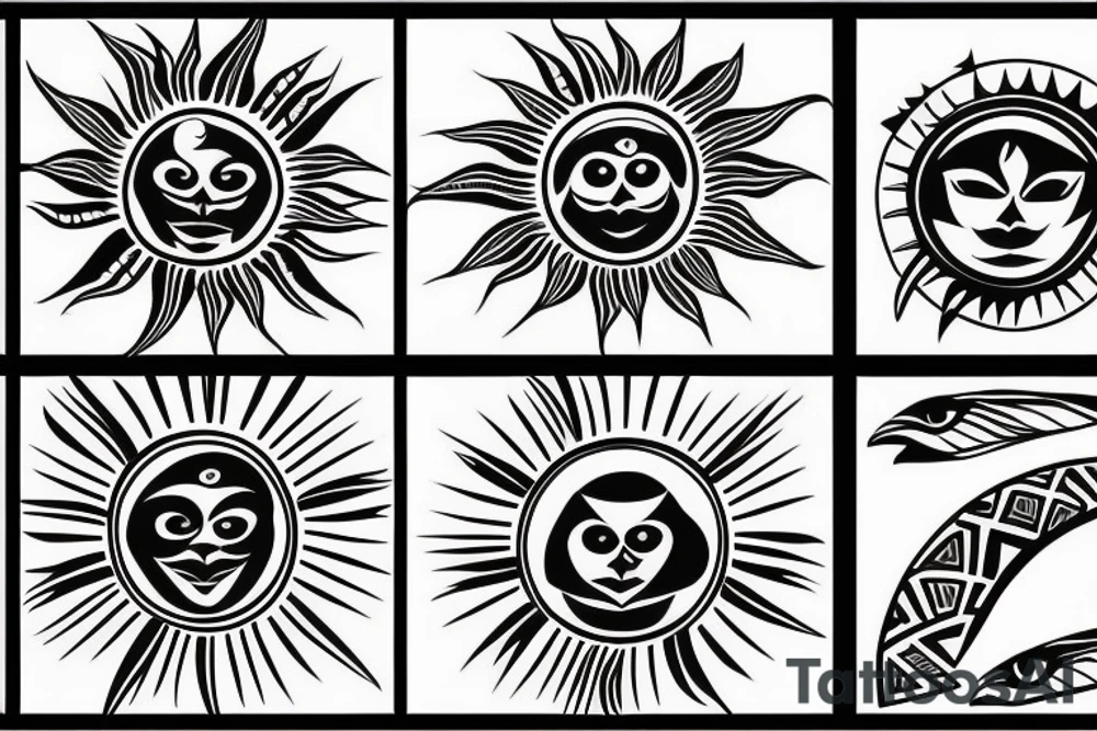 Sun, rays tattoo idea