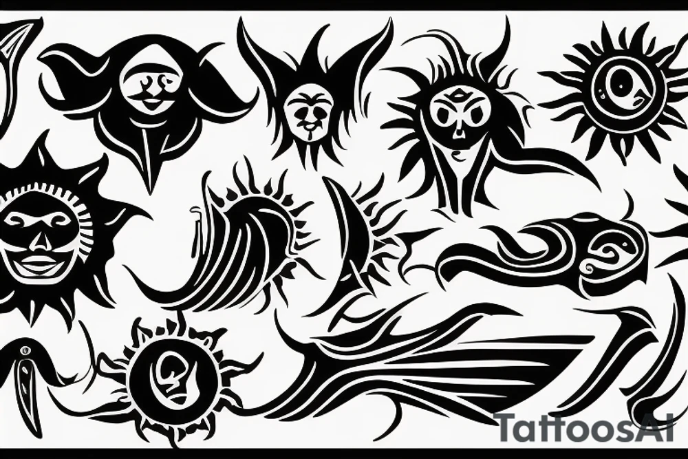 Sun, rays tattoo idea