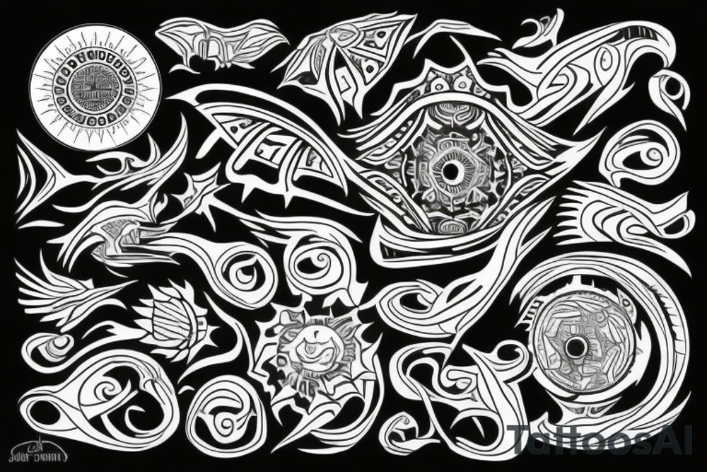 Sun, rays tattoo idea