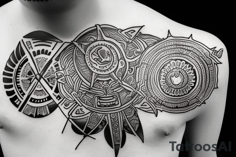 Sun, rays tattoo idea
