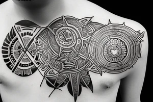 Sun, rays tattoo idea