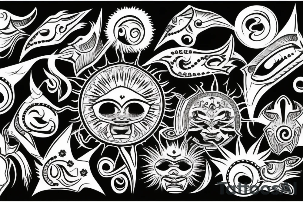 Sun, rays tattoo idea