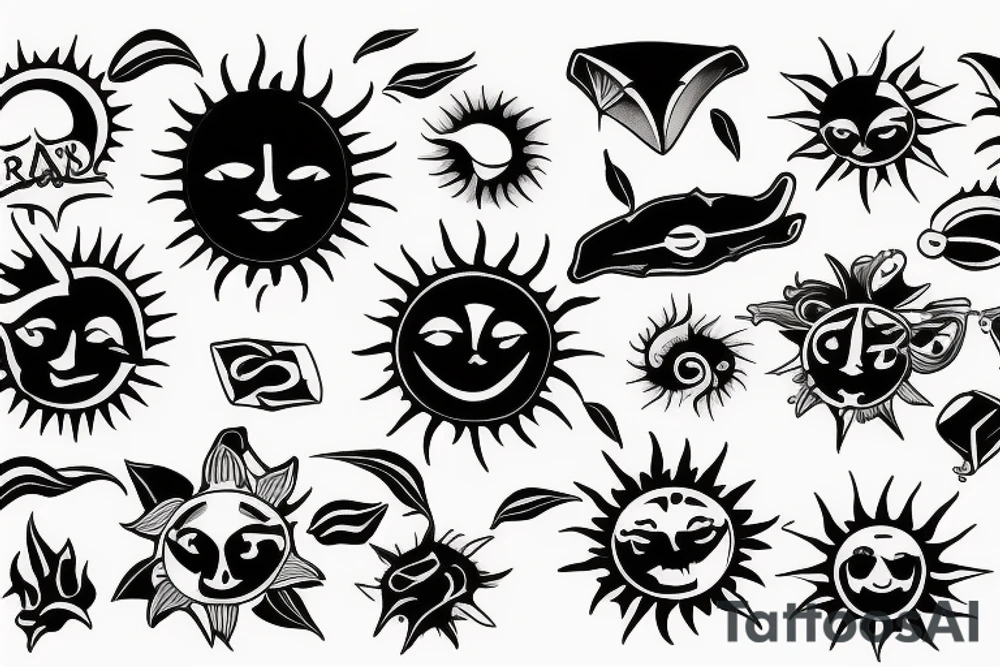 Sun, rays tattoo idea