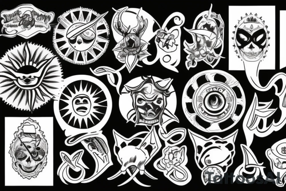 Sun, rays tattoo idea