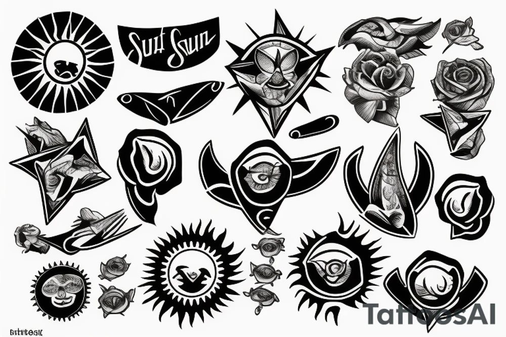 Sun, rays tattoo idea
