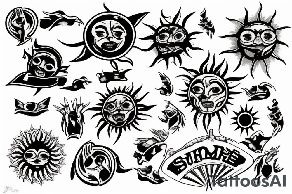 Sun, rays tattoo idea