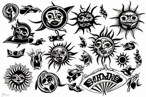 Sun, rays tattoo idea