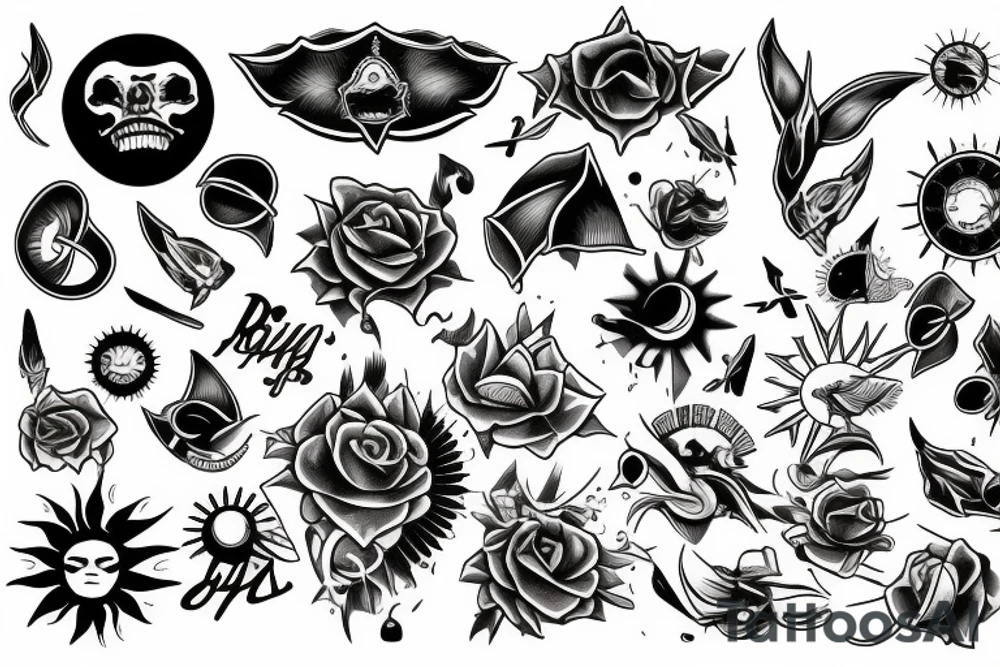 Sun, rays tattoo idea