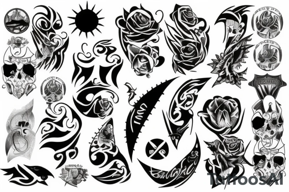 Sun, rays tattoo idea