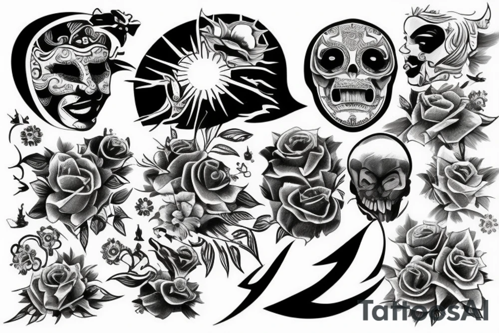 Sun, rays tattoo idea