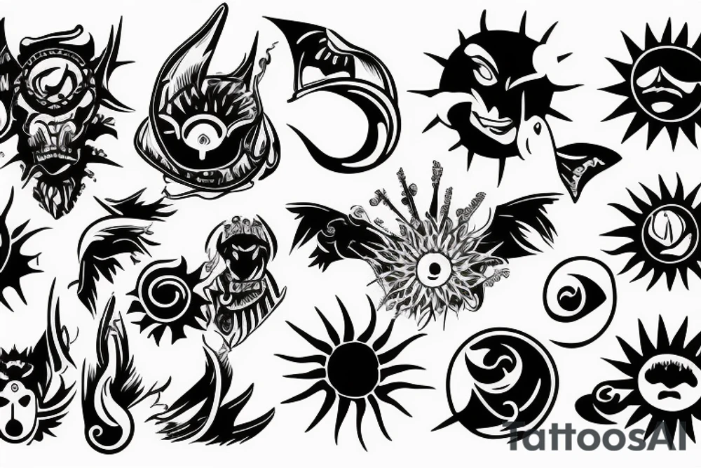 Sun, rays tattoo idea