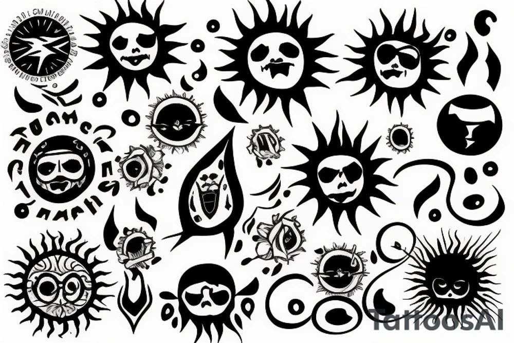 Sun, rays tattoo idea