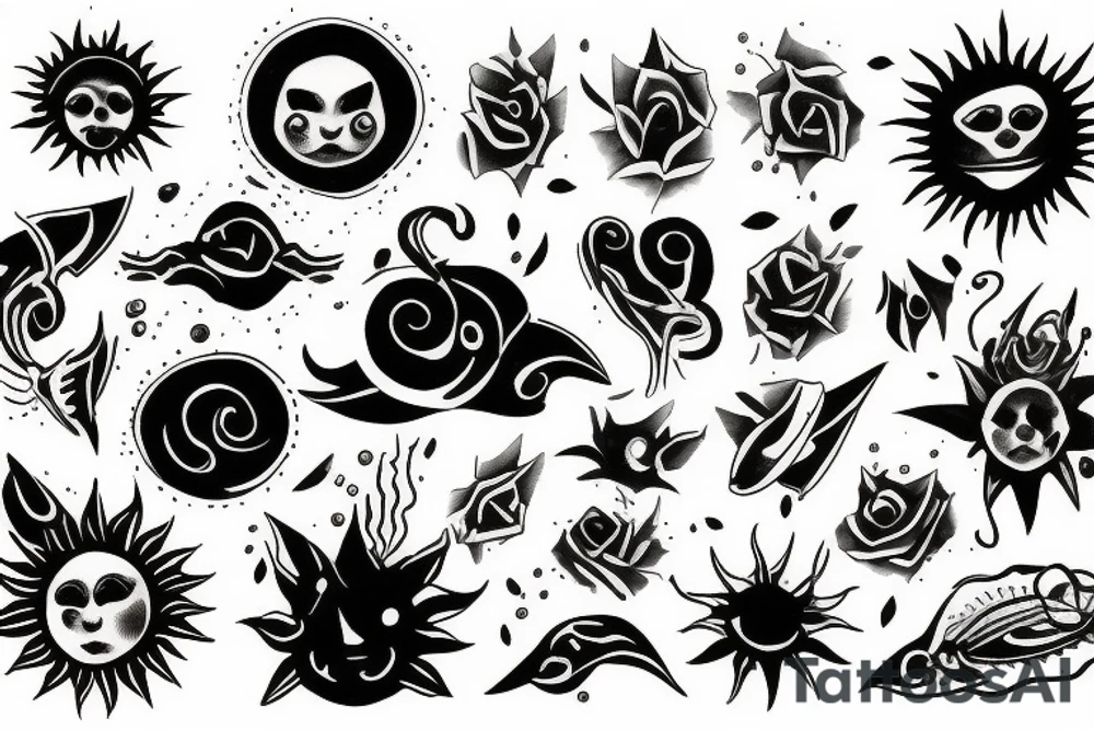 Sun, rays tattoo idea