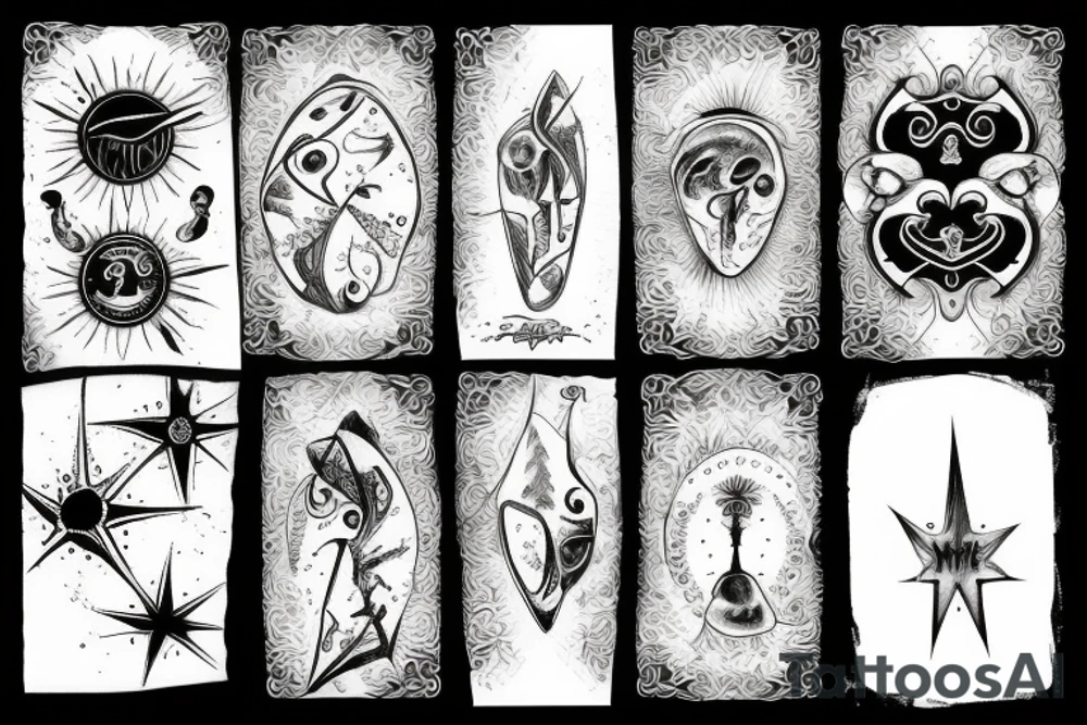 Sun, rays tattoo idea