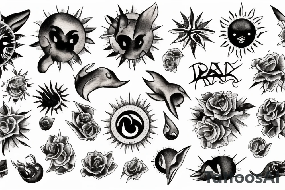 Sun, rays tattoo idea