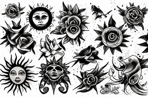 Sun, rays tattoo idea