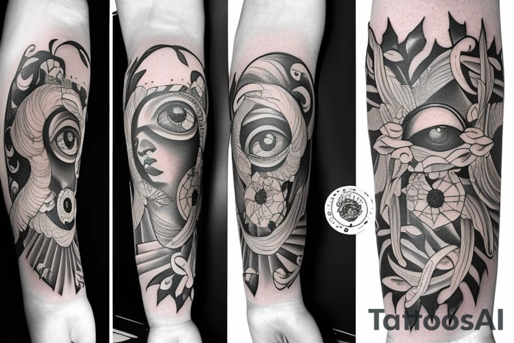 heaven plus flower plus fall from heaven leilani plus God Eye plus new breeze air plus angel
arm sleeve tattoo idea