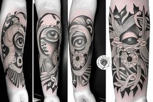 heaven plus flower plus fall from heaven leilani plus God Eye plus new breeze air plus angel
arm sleeve tattoo idea