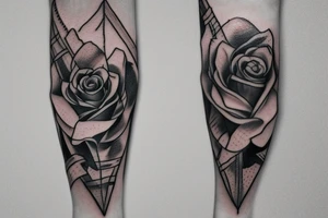 Medium thin sword with rose wrapped around it tattoo idea