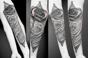 Medium thin sword with rose wrapped around it tattoo idea