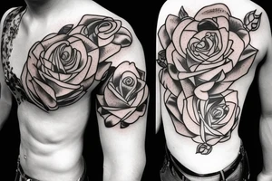 sword with full rose wrapped around it tattoo idea
