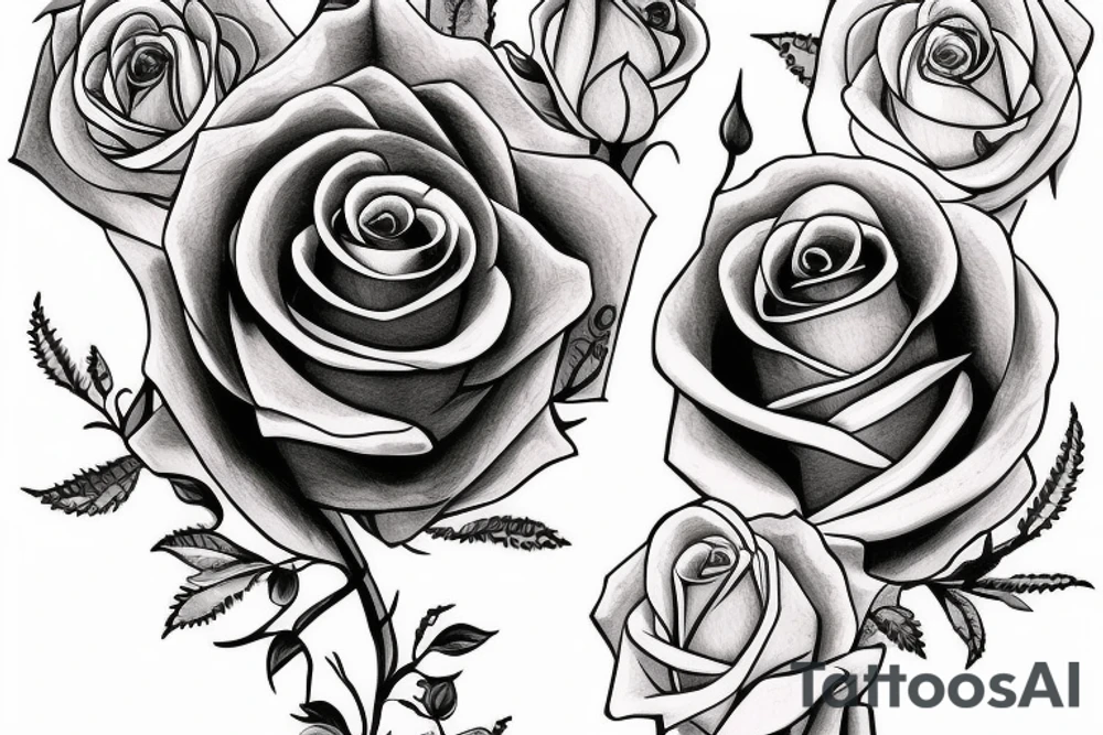 sword with full rose wrapped around it tattoo idea