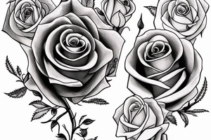sword with full rose wrapped around it tattoo idea