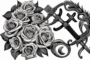 Sword with full rose spiraling around the sword tattoo idea