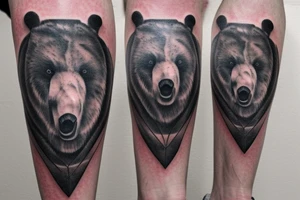 I was a bear tattooed on my left calf tattoo idea