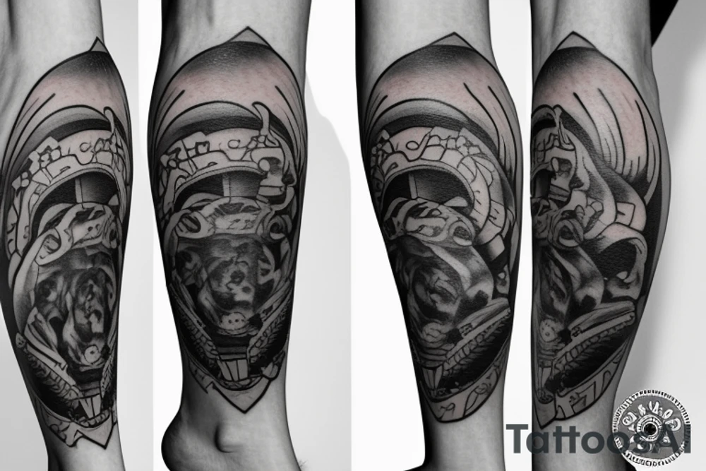I was a bear tattooed on my left calf tattoo idea