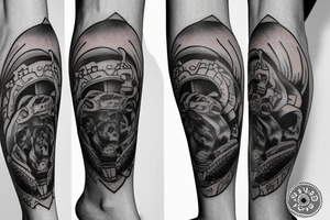 I was a bear tattooed on my left calf tattoo idea