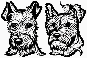 Miniature Schnauzer face, silhouette highlight, sleepy tattoo idea