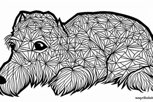 Miniature Schnauzer asleep on bed tattoo idea