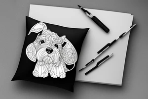 Miniature Schnauzer asleep on bed tattoo idea