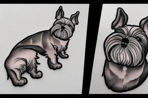Miniature Schnauzer asleep on bed tattoo idea