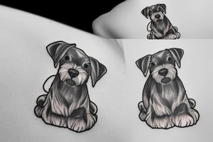Miniature Schnauzer asleep on bed tattoo idea